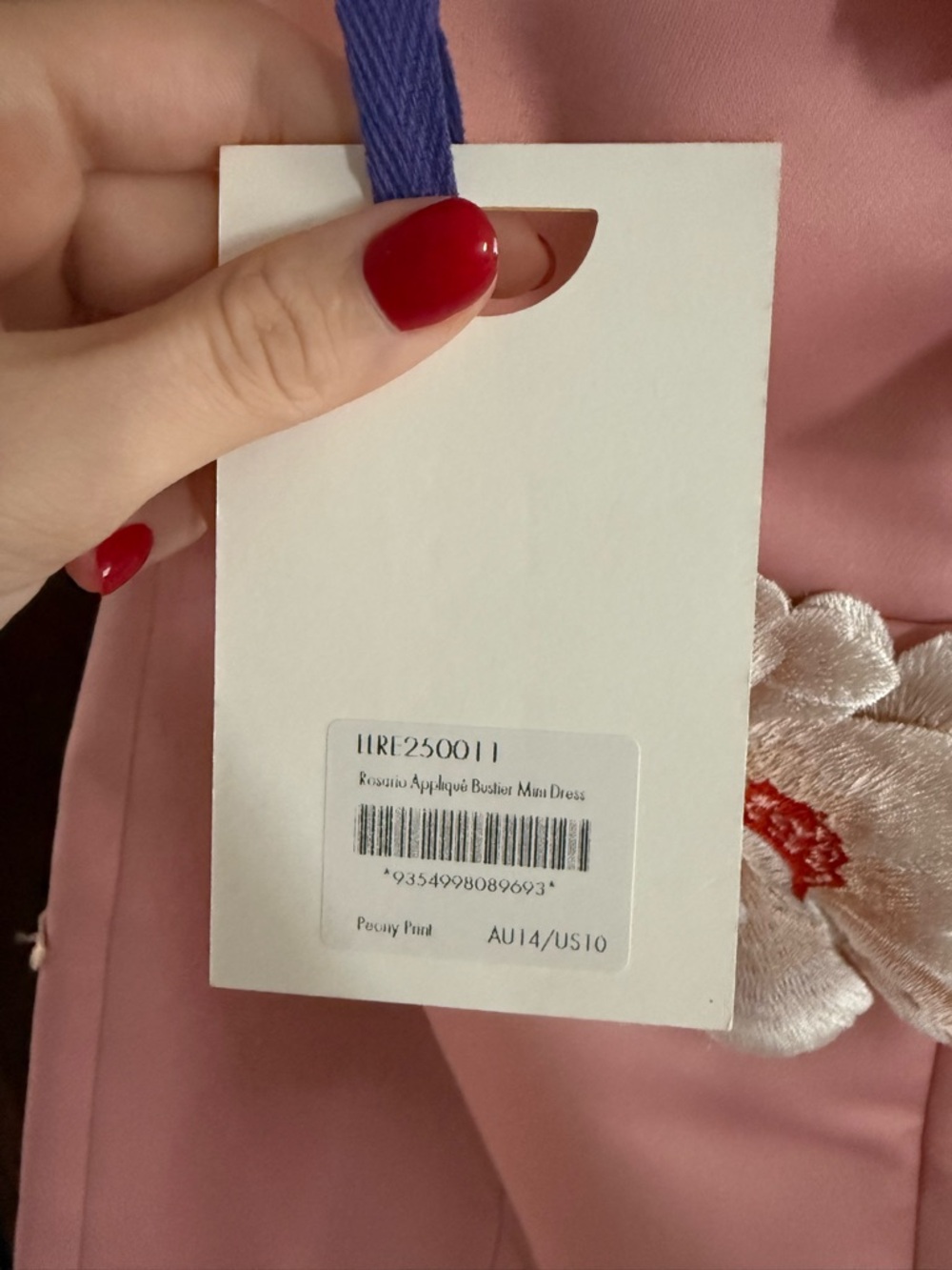 Strapless Pink Floral Appliqué Mini Dress - Picture 8 of 8